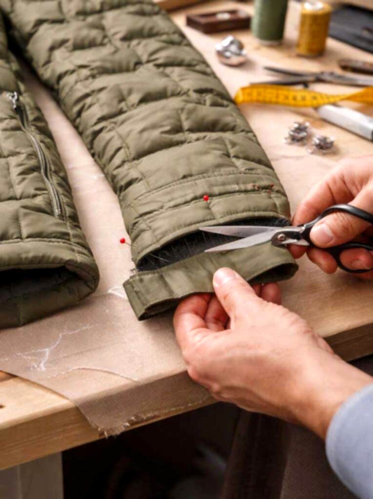 Kaz tüyü Şişme mont kol kısaltma ve tadilat